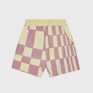 Krost x Barney's NY Checkered Shorts XS in Cherry Blossom Purple Cream